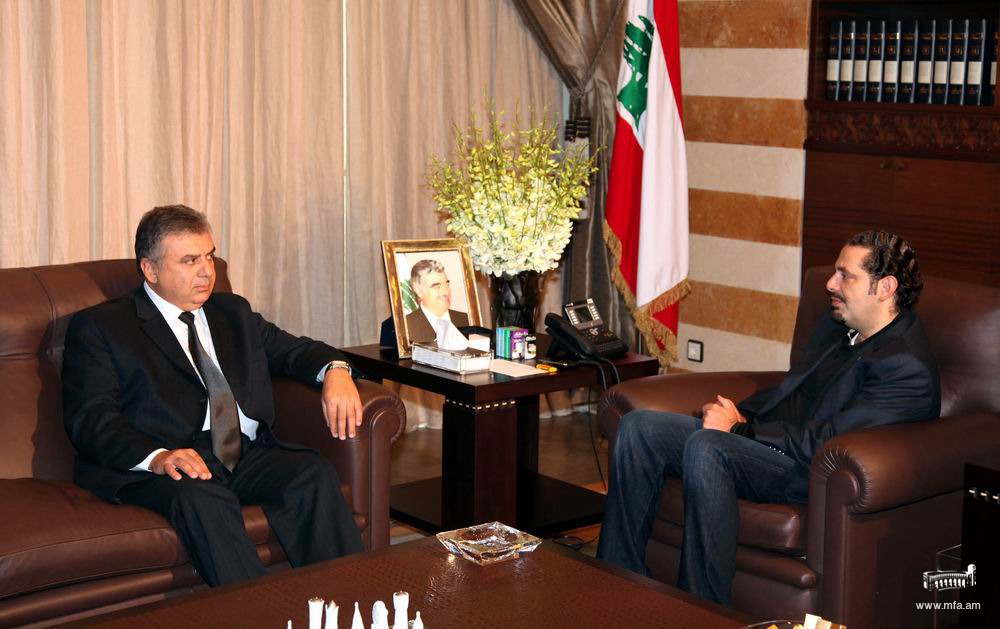 Ambassador of Armenia to Lebanon H.E. Mr. Ashot Kocharian was received by the Prime Minister of Lebanon H.E. Mr. Saad Hariri