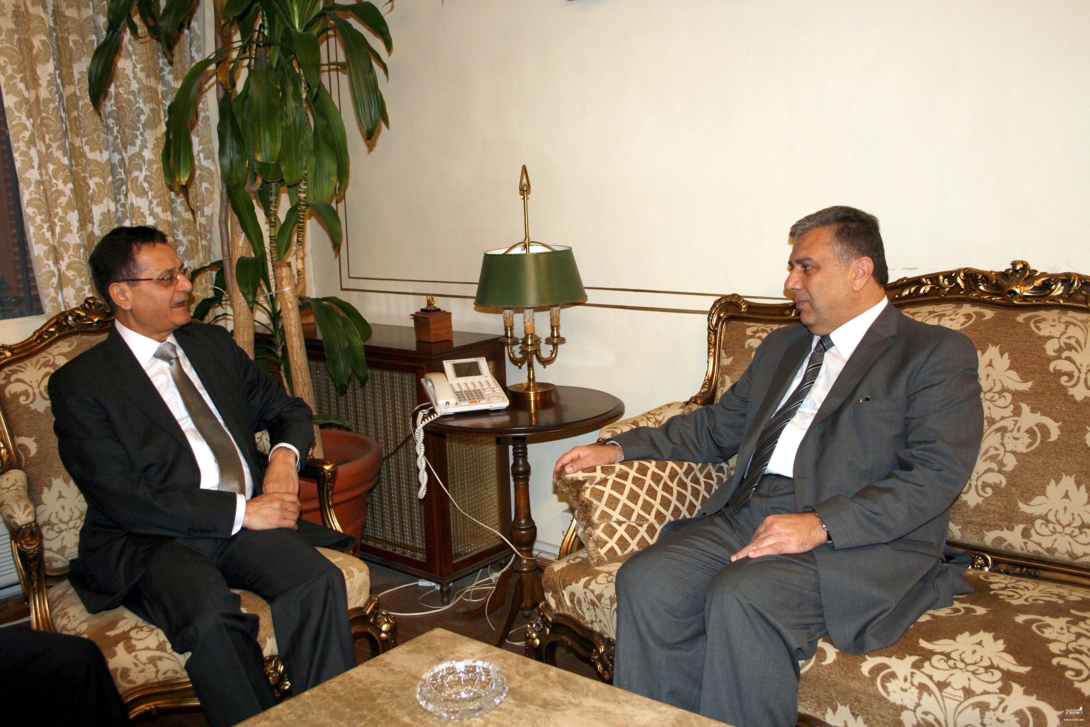 Ambassador of Armenia to Lebanon Ashot Kocharian met with the Minister of Foreign Affairs and Emigrants Dr. Adnan Mansour