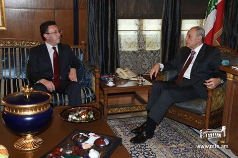 Դեսպան Մկրտչյանի հանդիպումը Լիբանանի խորհրդարանի նախագահի հետ